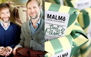 Bröderna Jakob och Jens Fylkner på Malmö Chokladfabrik. Bildmontage: Gustaf Olsson.