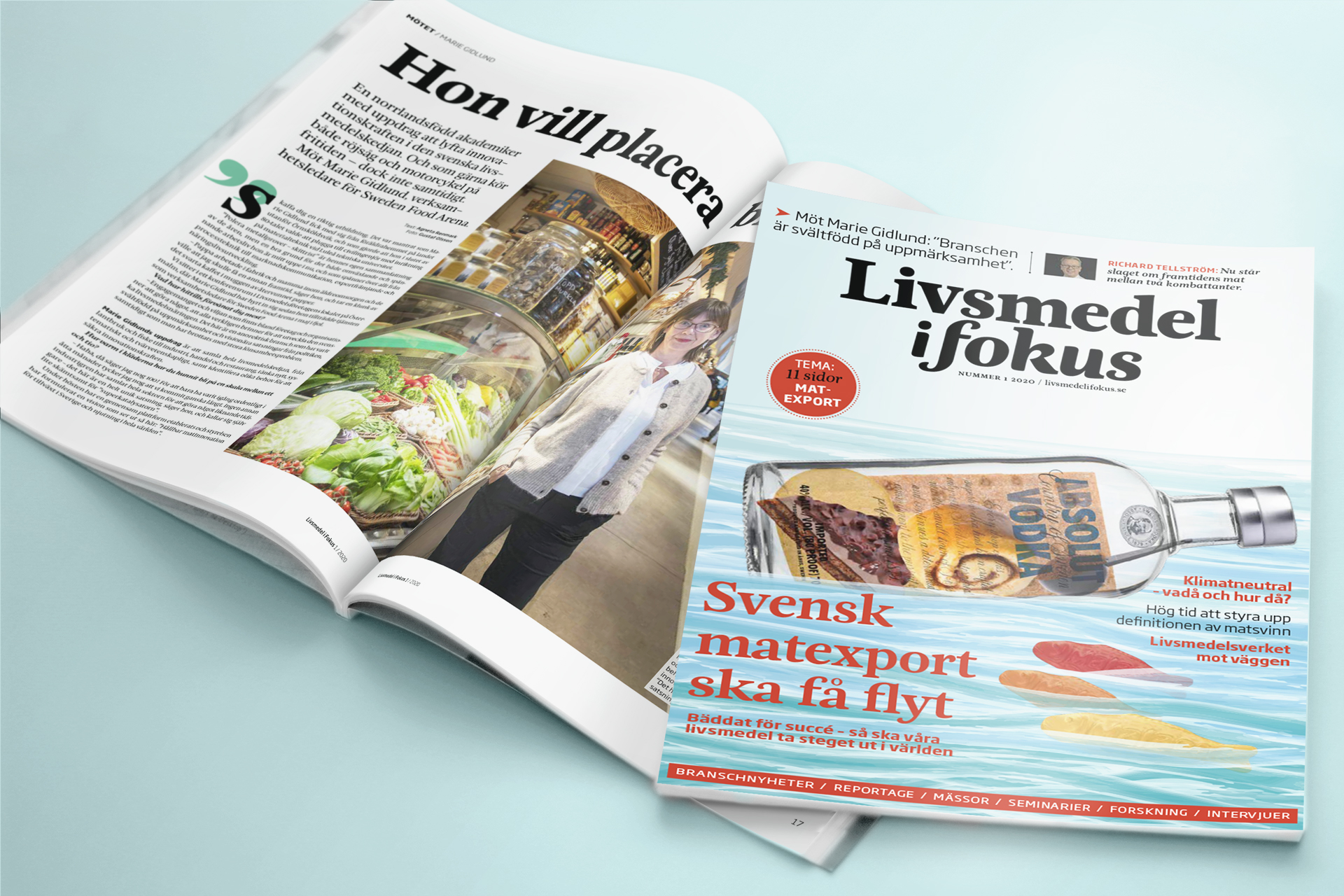 Uppslag av tidningen Livsmedel i fokus